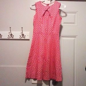 Dress / small / pink and white